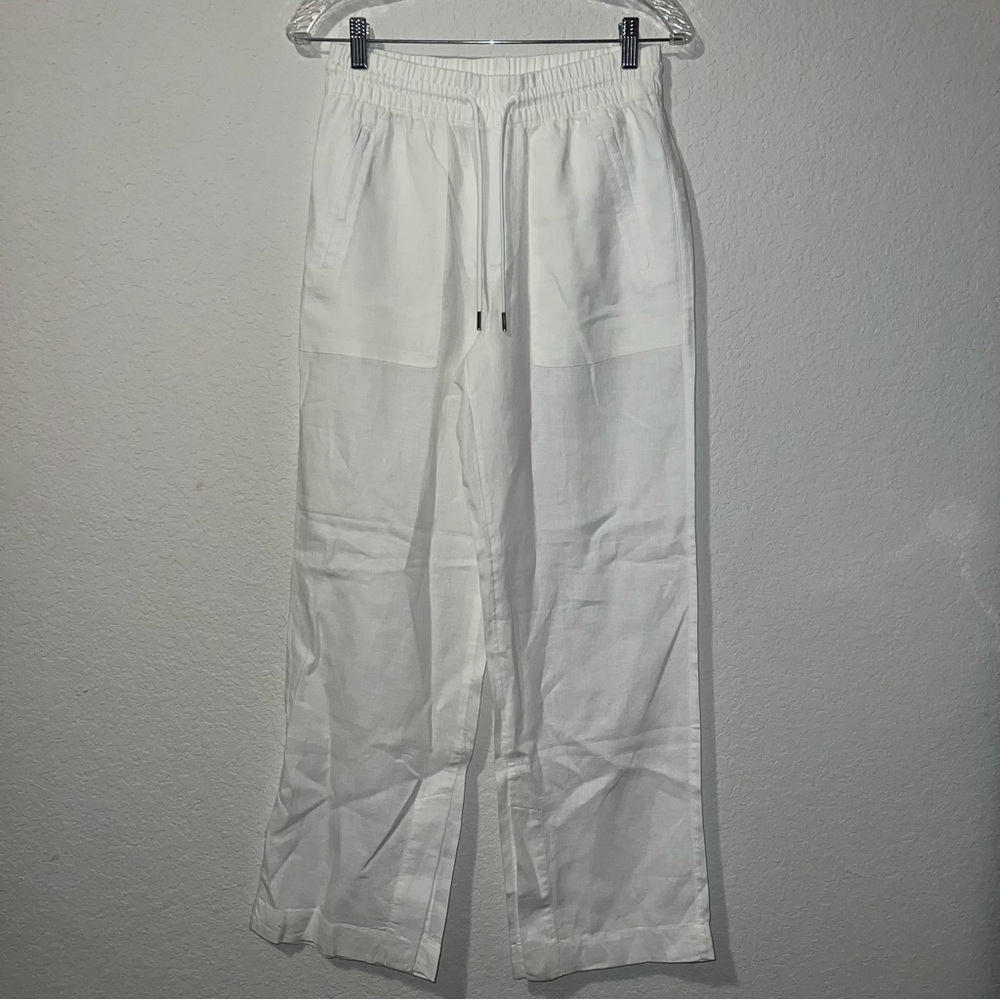Athleta White Linen Pants